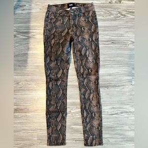 Paige Hoxton Ultra Skinny Brown Snakeskin Jeans